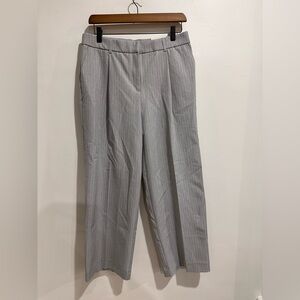 NWT RACHEL ZOE Grey Pinstripe High Waisted Straight Leg Trousers Size 8